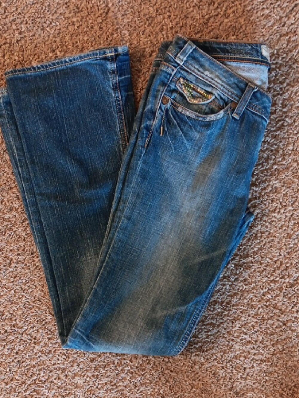 Classic Mid Blue Flare Jeans - Women's Wide Leg Denim